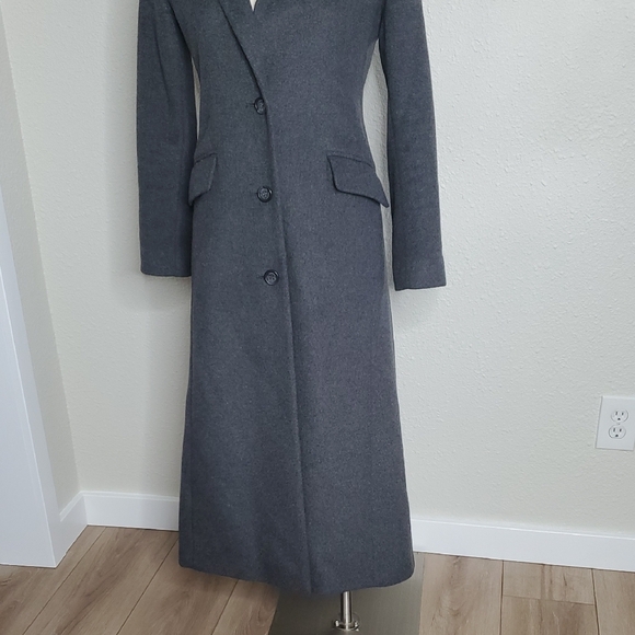 Raplh Lauren Wool Blend Elegant Gray Long Coat Womens Size 0 - Picture 4 of 15